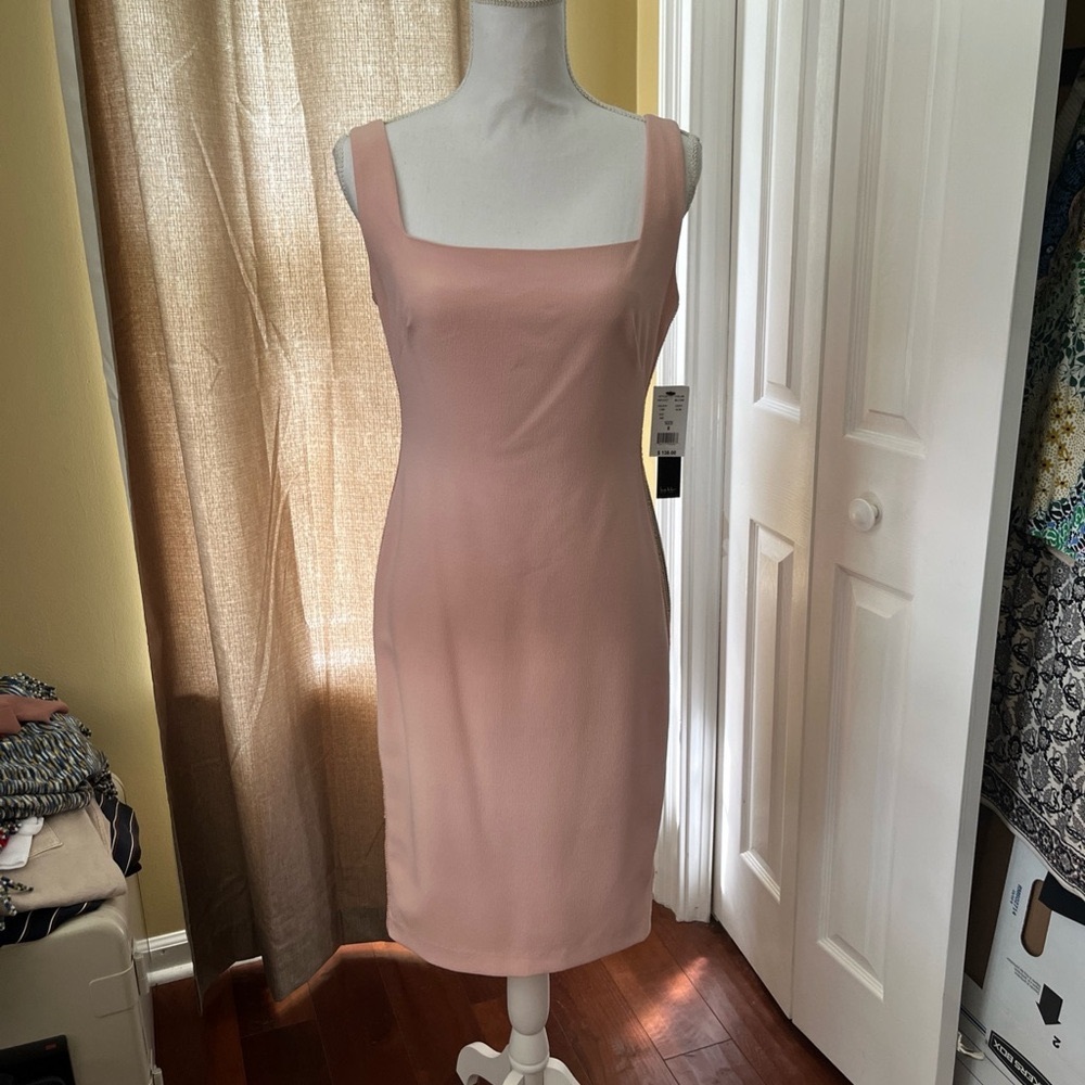 Nicole Miller Pink Sheath Midi Dress